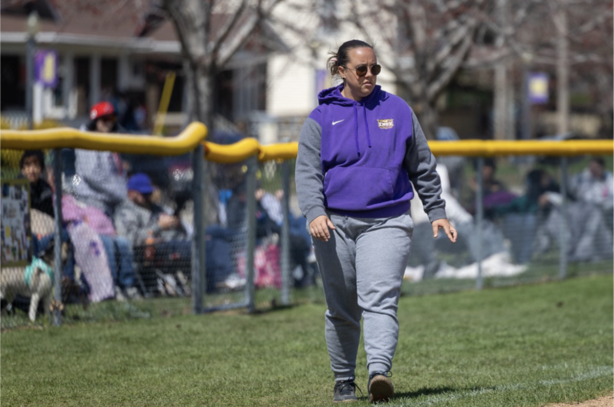 Coach Hipp coaching at third base
